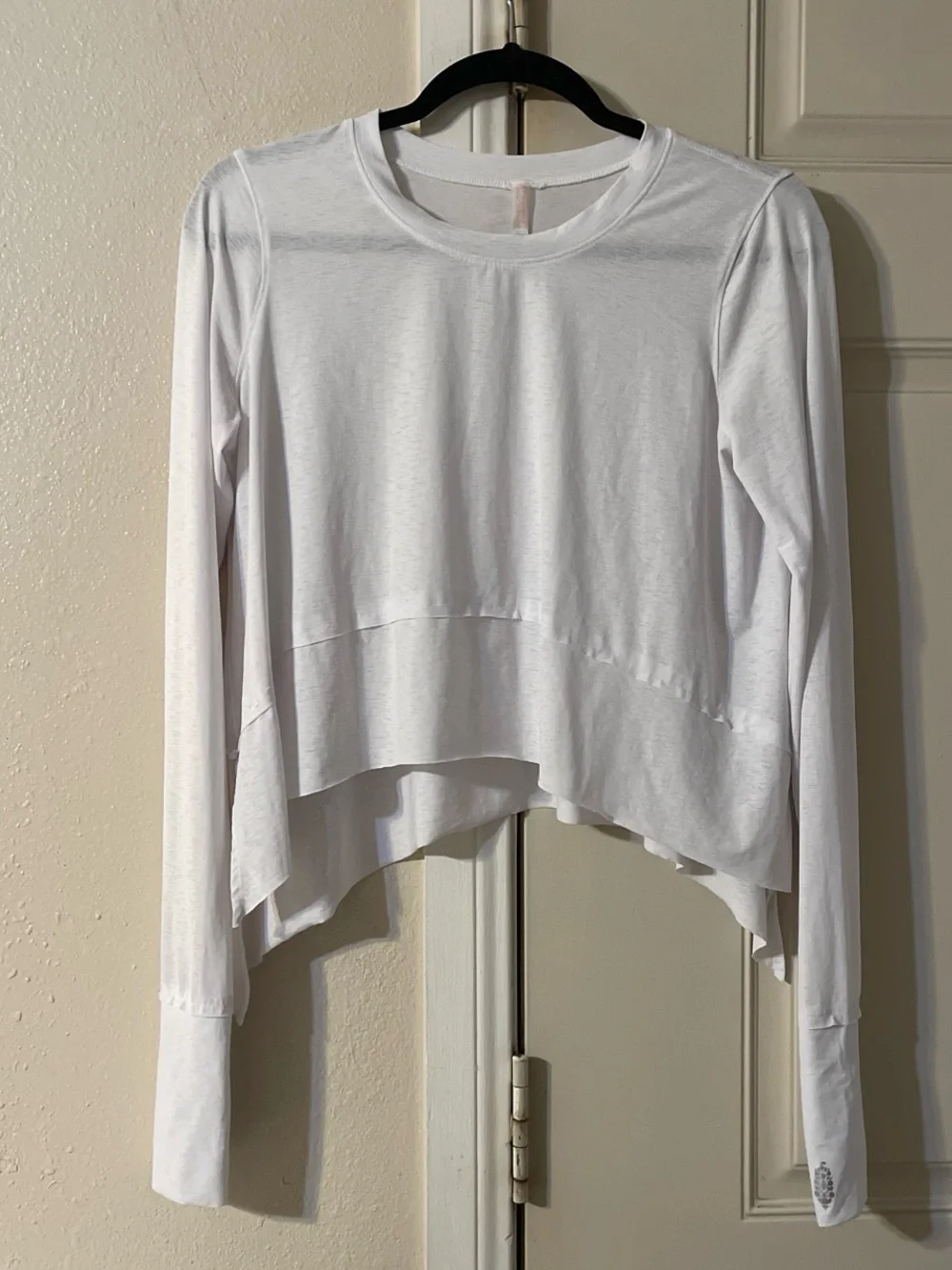 Free People White Long-Sleeve Layered High-Low Top